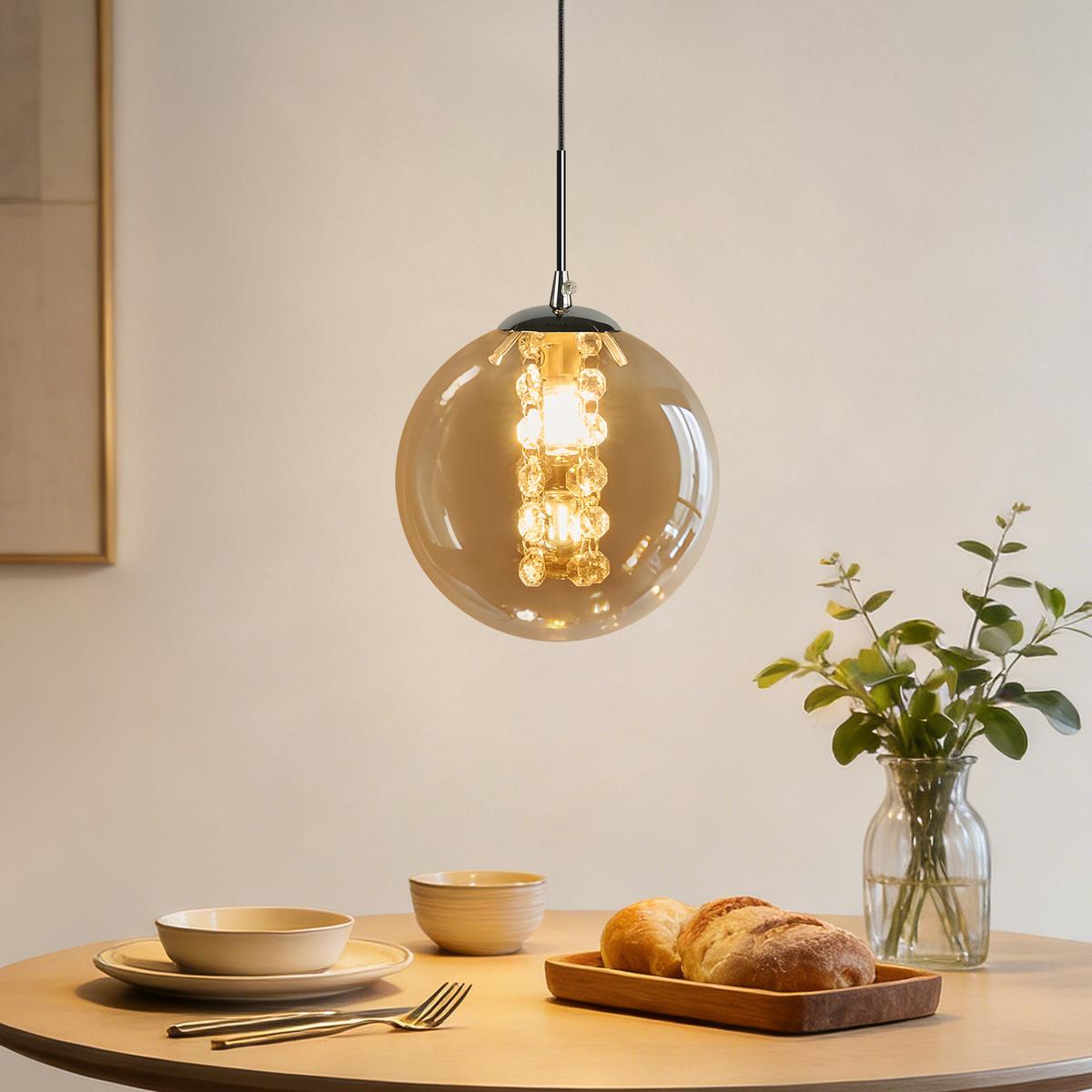 PENDELLEUCHTE Camaryn 15/10/150 cm - Bernsteinfarben, Glas (15/10/150cm) - ZMH