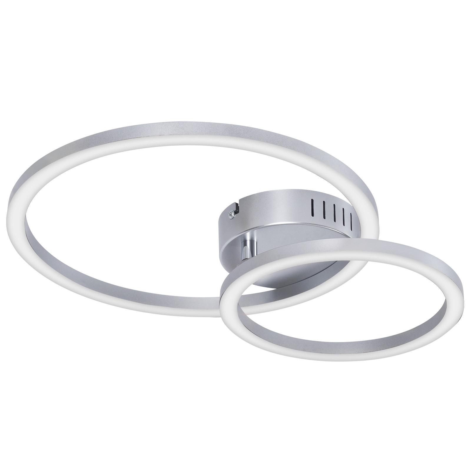 LED DECKENLEUCHTE Melenkir 40.5/30/6.7 cm - Silberfarben, Kunststoff (40.5/30/6.7cm) - ZMH