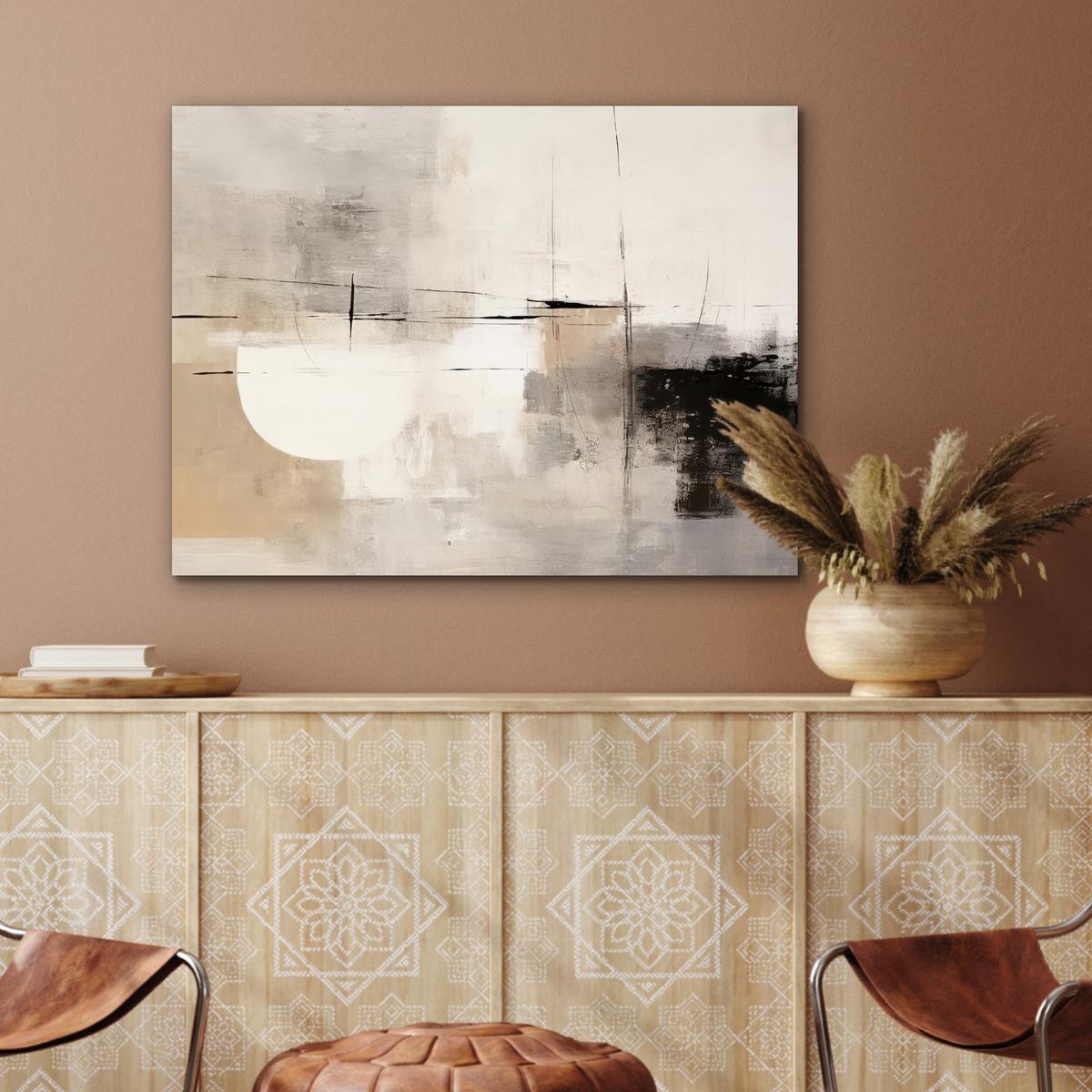 METALLBILD Abstrakt - Kunst - Grau 80x60 cm - Hellgrau, Metall (80/60cm) - MuchoWow