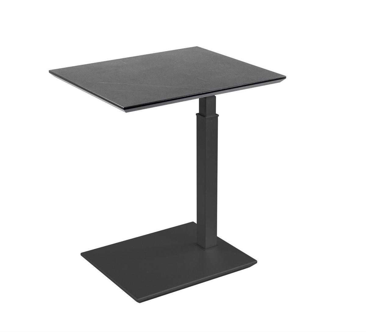 BEISTELLTISCH Cerelia 55x47x54 höhenverstellbar Anthrazit/Marmara Nero - Schwarz, Keramik (55/47/54cm) - 58aufmkessel