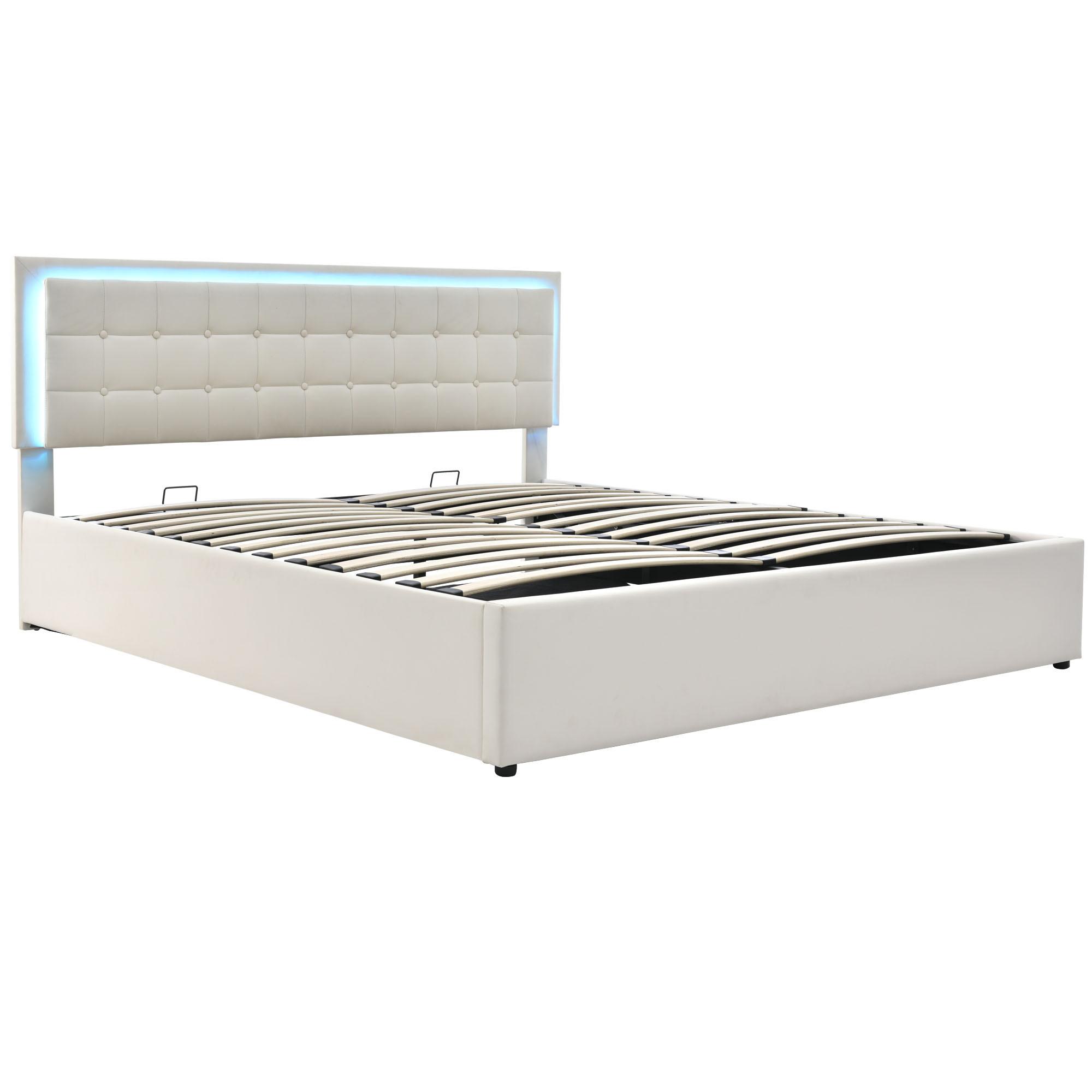 BOXSPRINGBETT 160/200 cm Weiß - Weiß, Leder/Holzwerkstoff - Urban Meuble