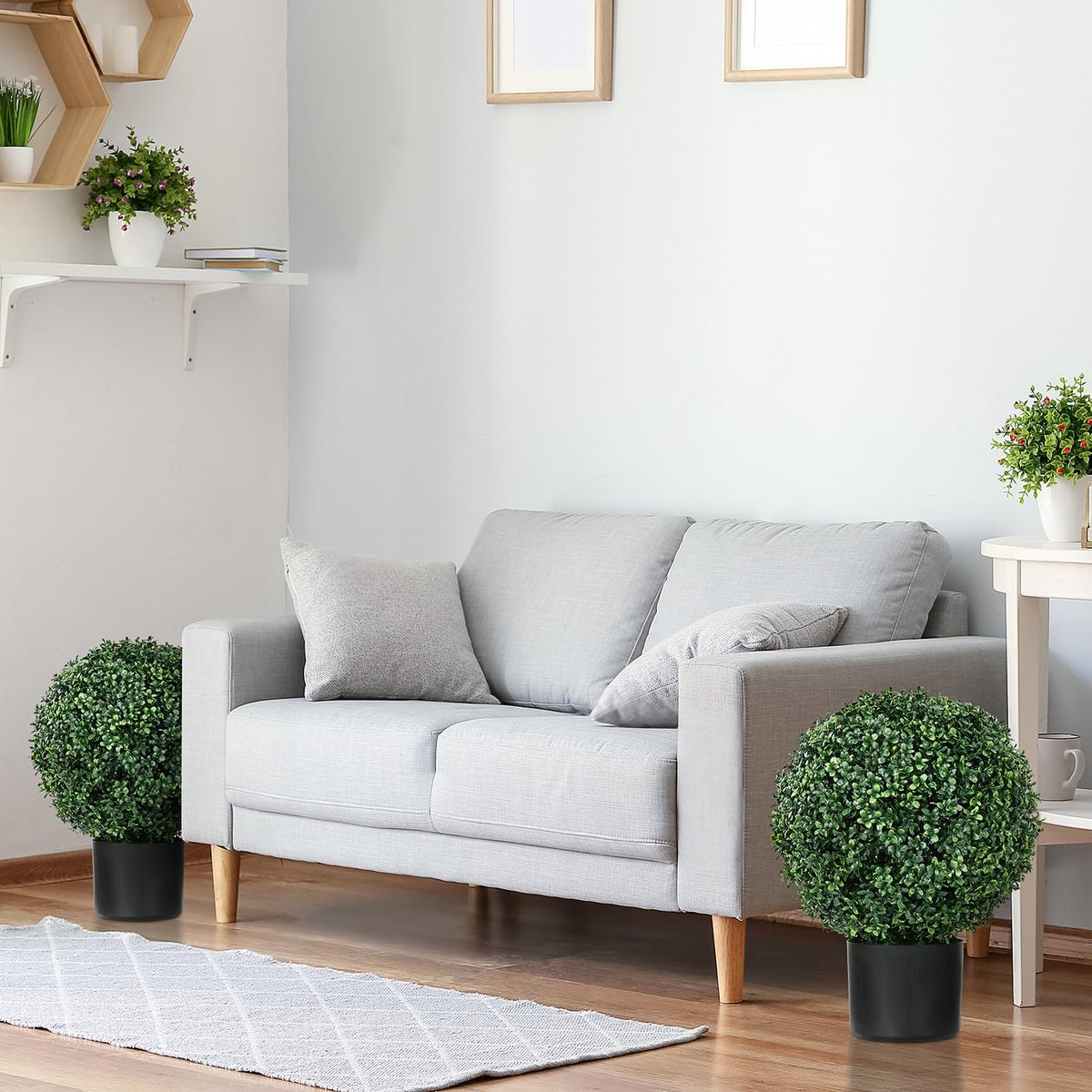 KÜNSTLICHE Pflanzen, 2er-Set UV-beständige Kunstpflanze im Blumentopf Grün - Grün, Kunststoff (52cm) - HOMCOM
