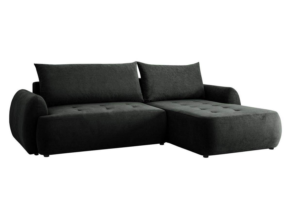 ECKSCHLAFSOFA Bueno II, Seite: Rechts - Dunkelgrau/Schwarz, Holz/Textil (185/280cm) - MIRJAN24