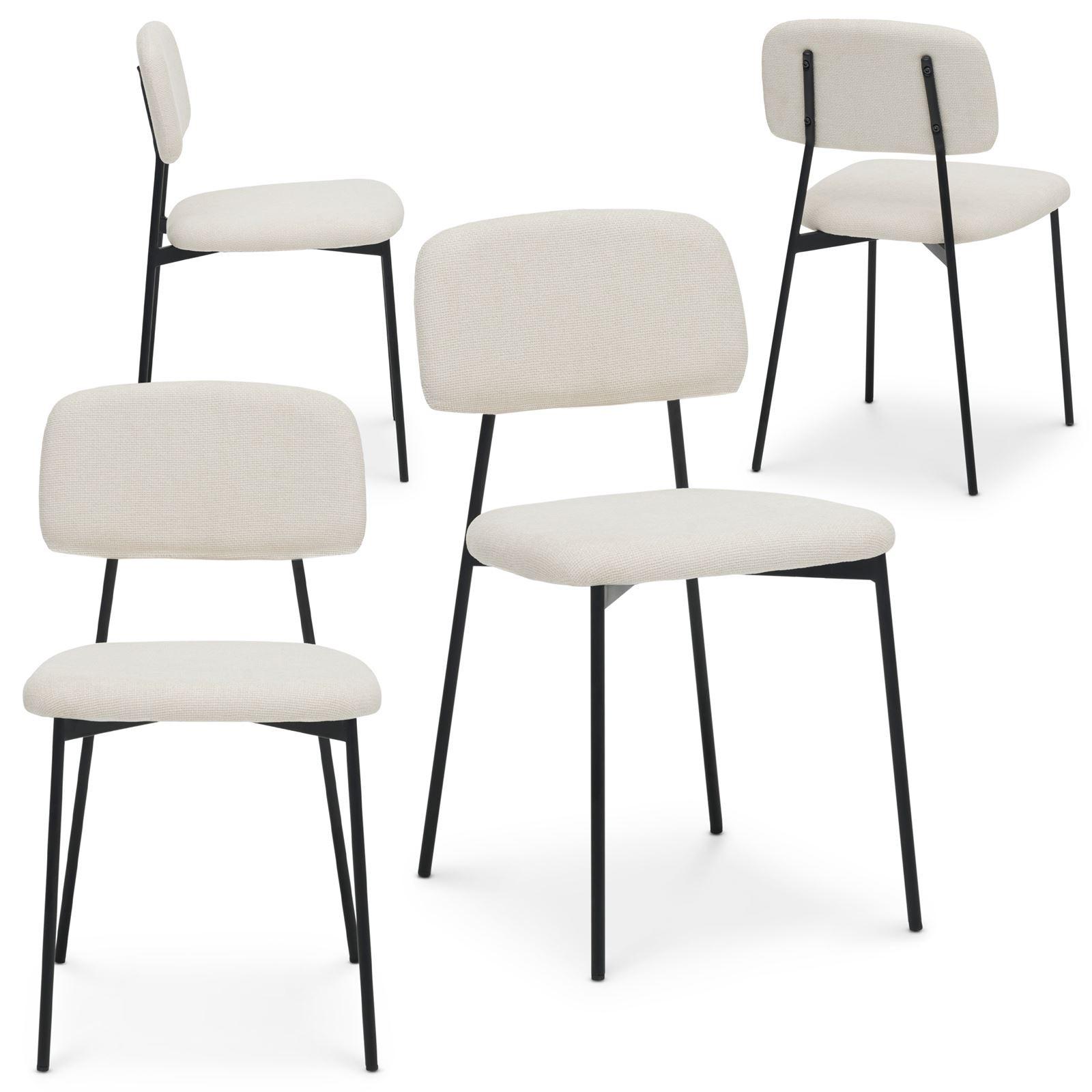 ESSZIMMERSTÜHLE TOLEDO 4er-Set weiß - Weiß, Textil (44/78/49cm) - IDIMEX