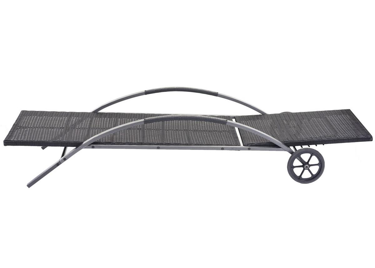 SONNENLIEGE Schwarz, Grau - Schwarz/Grau, Kunststoff (65/87/200cm) - MCW