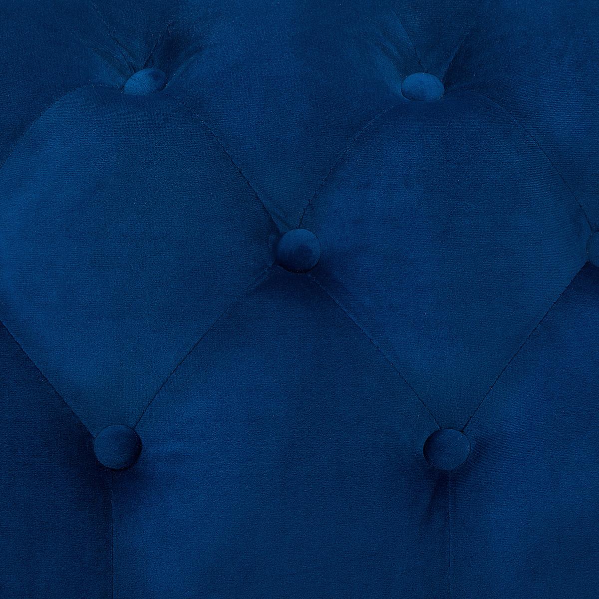 3-SITZER-SOFA Samtstoff Dunkelblau Sotra - Hellblau, Textil (224/70/85cm) - Beliani