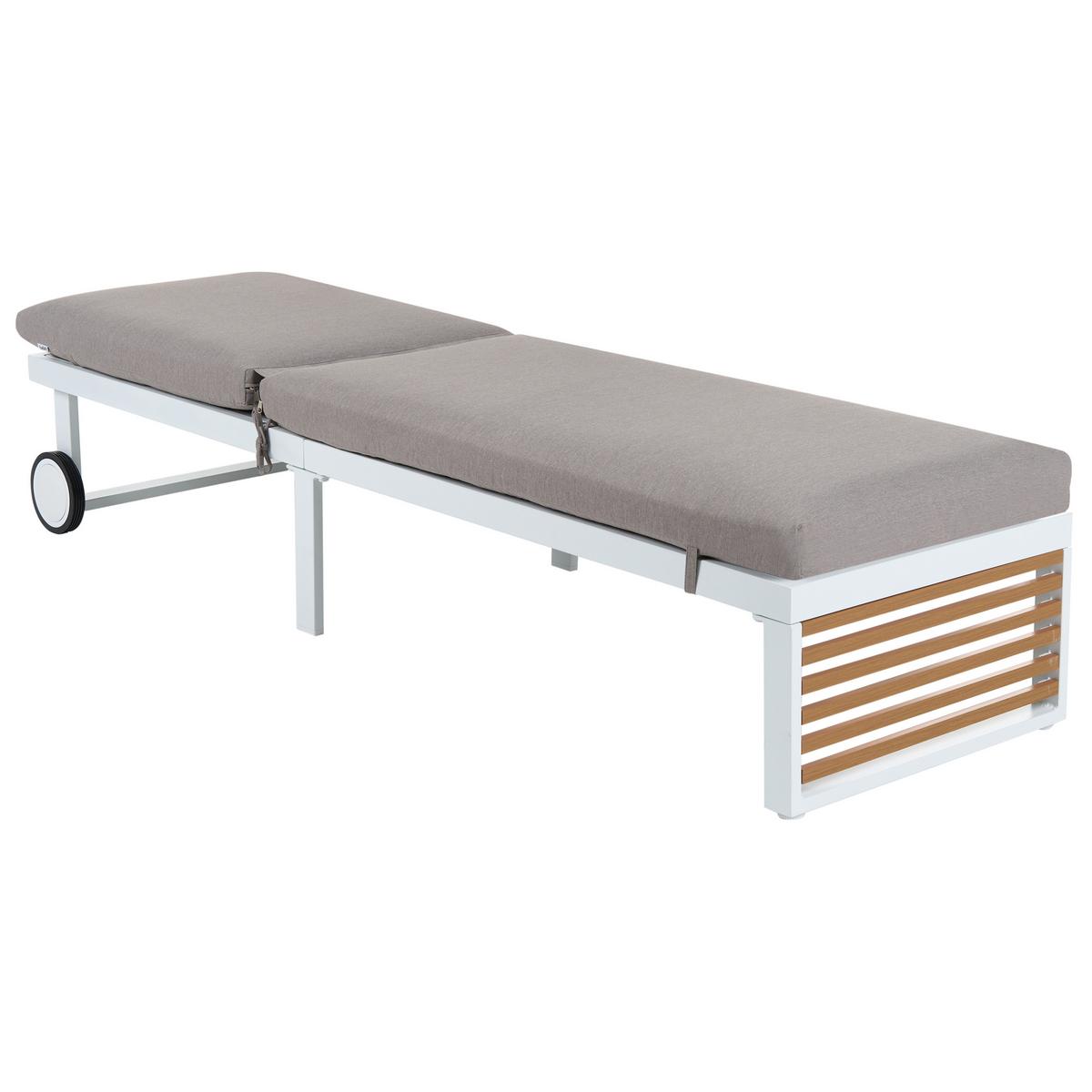 SONNENLIEGE mit Kissen Grau Verdello - Grau, Metall (190/42/60cm)