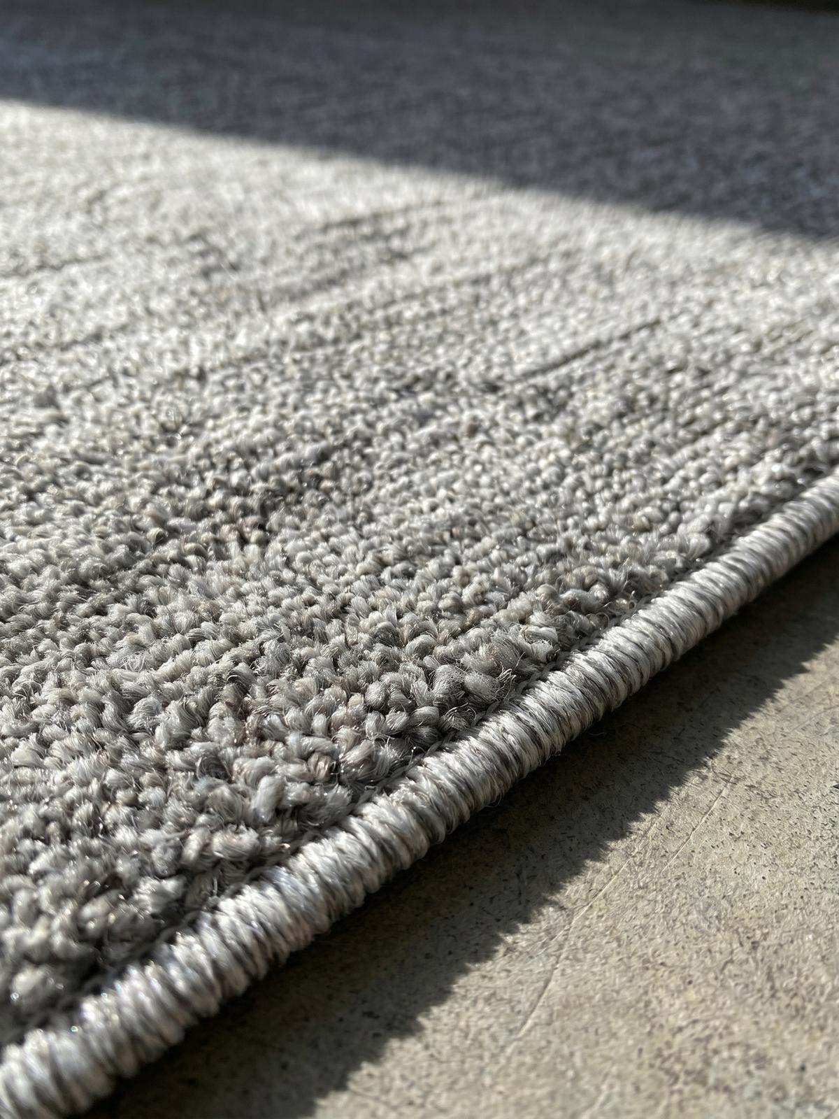 KURZFLORTEPPICH AMMER, einfarbig, Hellgrau, 80 x 250 cm - Grau, Textil (250/80cm) - KADIMA DESIGN