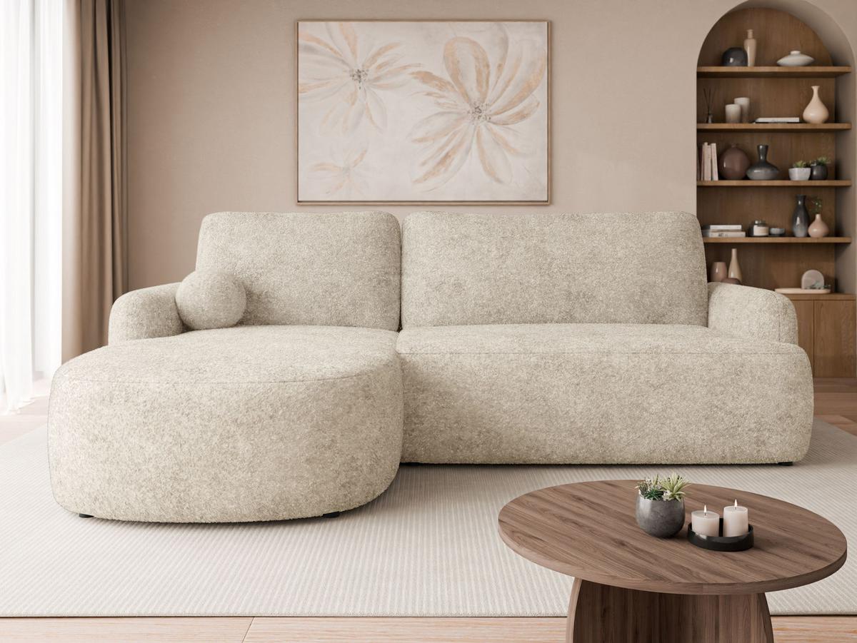 ECKSOFA Loridu, Seite: Links - Beige/Schwarz, Holz/Kunststoff (250/174cm) - MIRJAN24