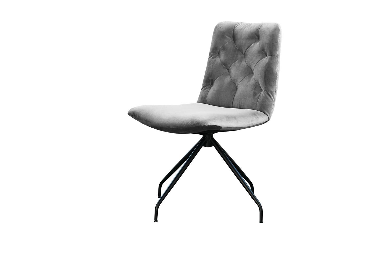 DREHSTUHL NEW CHARME Silber Velvet (1er-Set) - Silberfarben, Textil (52/87/66cm) - KAWOLA