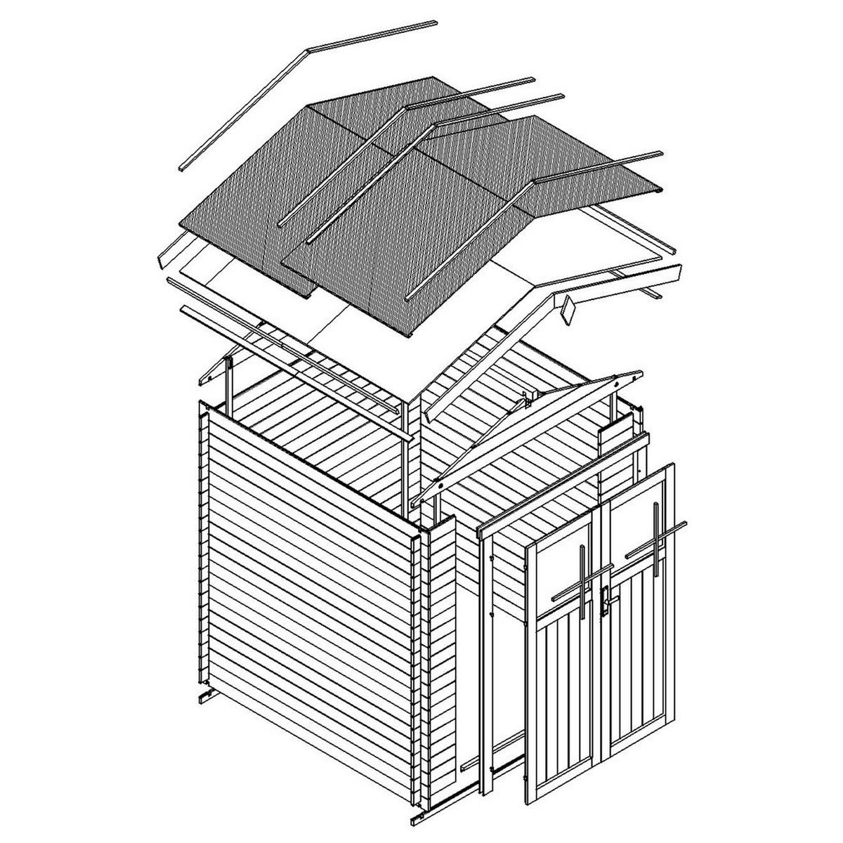 HOLZHAUS GARTENHAUS- B196xL186xH218 cm/ 2,82 m2 - M320F - Beige, Holz (180/218/186cm) - Timbela