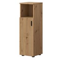 KOMMODE Eiche 30 x 95 cm, Badschrank mit Leistenoptik - Schwarz/Eiche Artisan, Holzwerkstoff/Kunststoff (30/95/30cm) - Inn.Furn