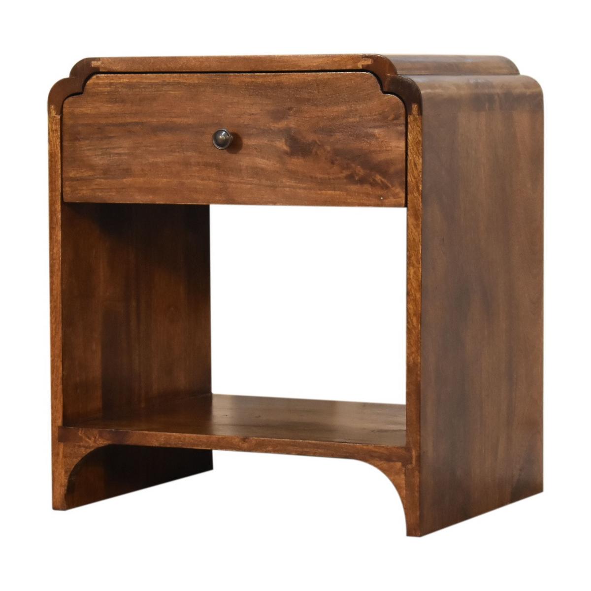 NACHTTISCH Newton, 1-Schublade, 1 Offenes Fach, Braun - Messingfarben/Braun, Holz/Metall (45/50/35cm) - Artisan Furniture