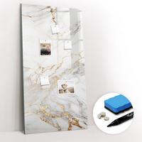 MAGNETTAFEL 120x60 Dekorativer Marmor - Goldfarben/Weiß, Glas (100/70/0.4cm) - TULUP