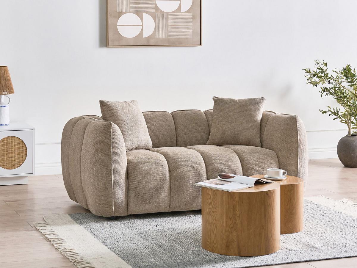 2-SITZER-SOFA Stoff Taupe Ness - Taupe, Textil (170/68/85cm) - Beliani