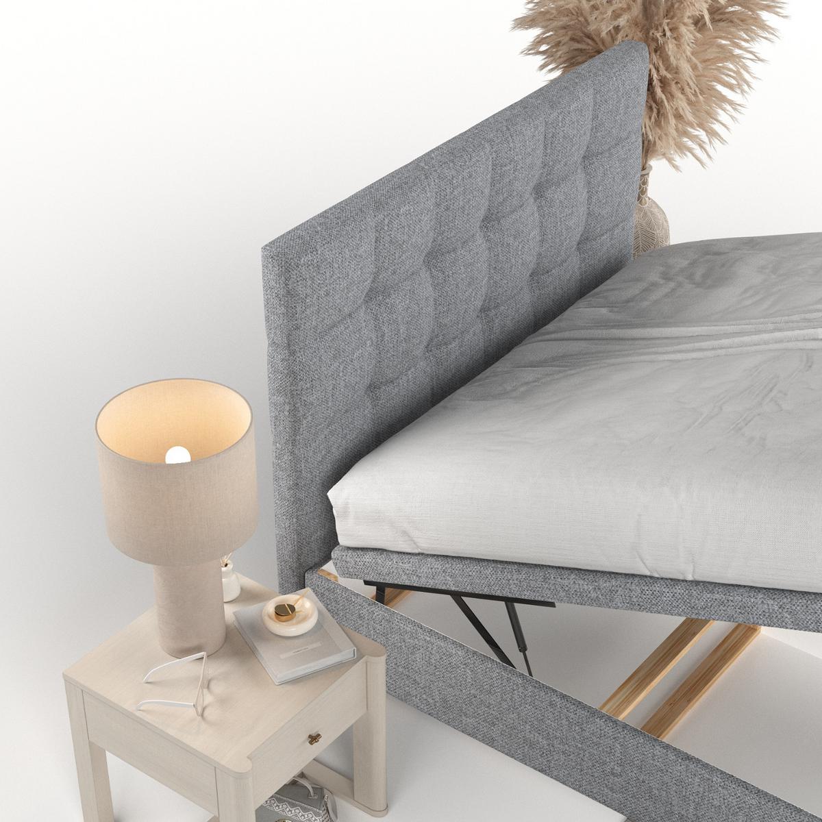 POLSTERBETT Guam mit Stauraum 200/200 cm Grau im Alta Stoff - Schwarz/Grau, Holz/Holzwerkstoff (200/200cm) - AltaBeds