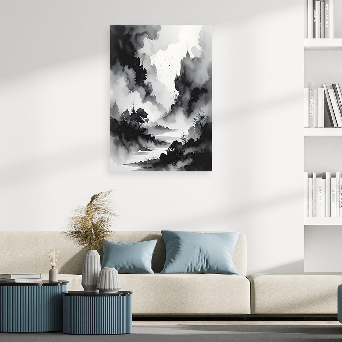 LEINWANDBILD Abstraktion 20x30cm - Schwarz, Textil (20/30cm) - Feeby