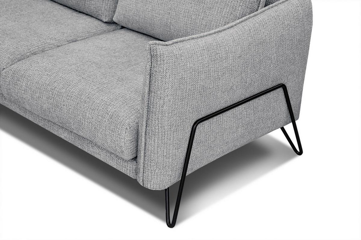 ECKSOFA HOSTEN 4-Sitzer, grau - Schwarz/Grau, Holzwerkstoff/Textil (269/158cm) - Wozimo