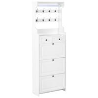 SCHUHSCHRANK Weiß Dalhousie - Weiß, Holzwerkstoff (70/200/30cm) - Beliani