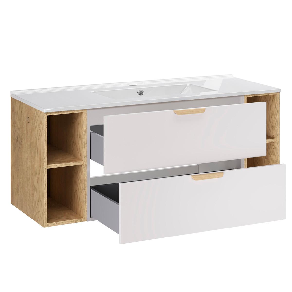 WASCHTISCH 121cm Oria Weiß - Weiß, Holzwerkstoff (121/50/46.5cm) - Petits-meubles