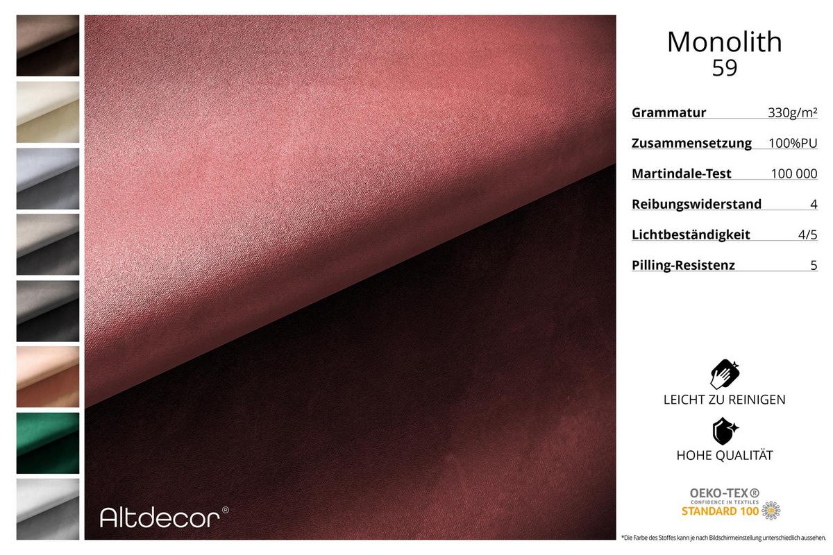 ECKSOFA modulares Sofa Kerru-L3 - 475x190x70 cm Bordeauxrot Velours - Bordeaux, Holzwerkstoff/Textil (475/190cm) - ALTDECOR