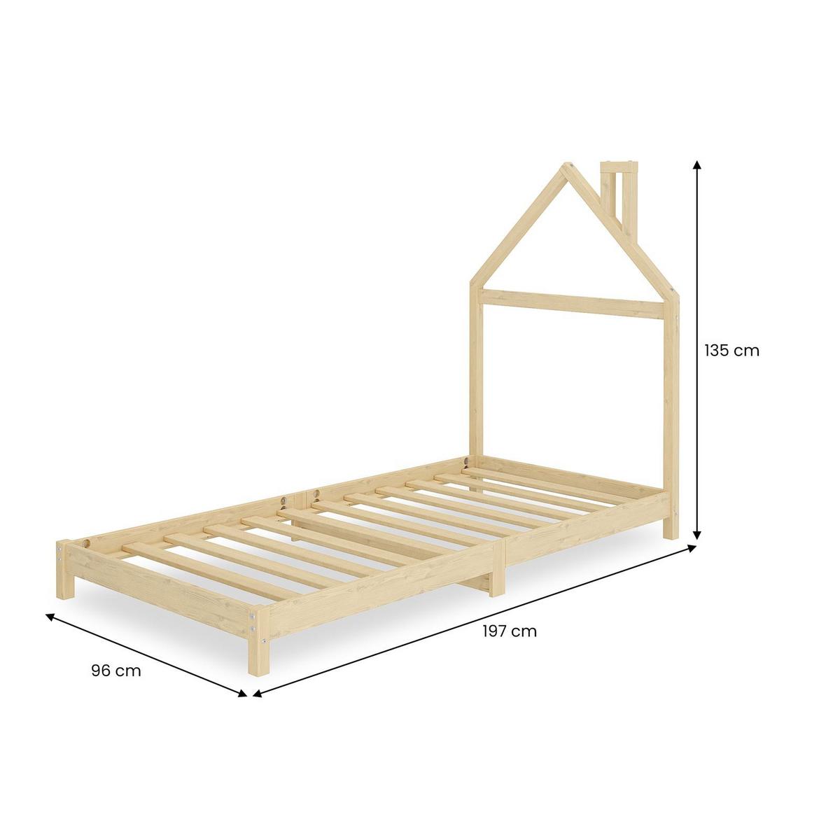 EINZELBETT LIZ 90x190 cm natur - Naturfarben, Holz (90/190cm) - IDIMEX