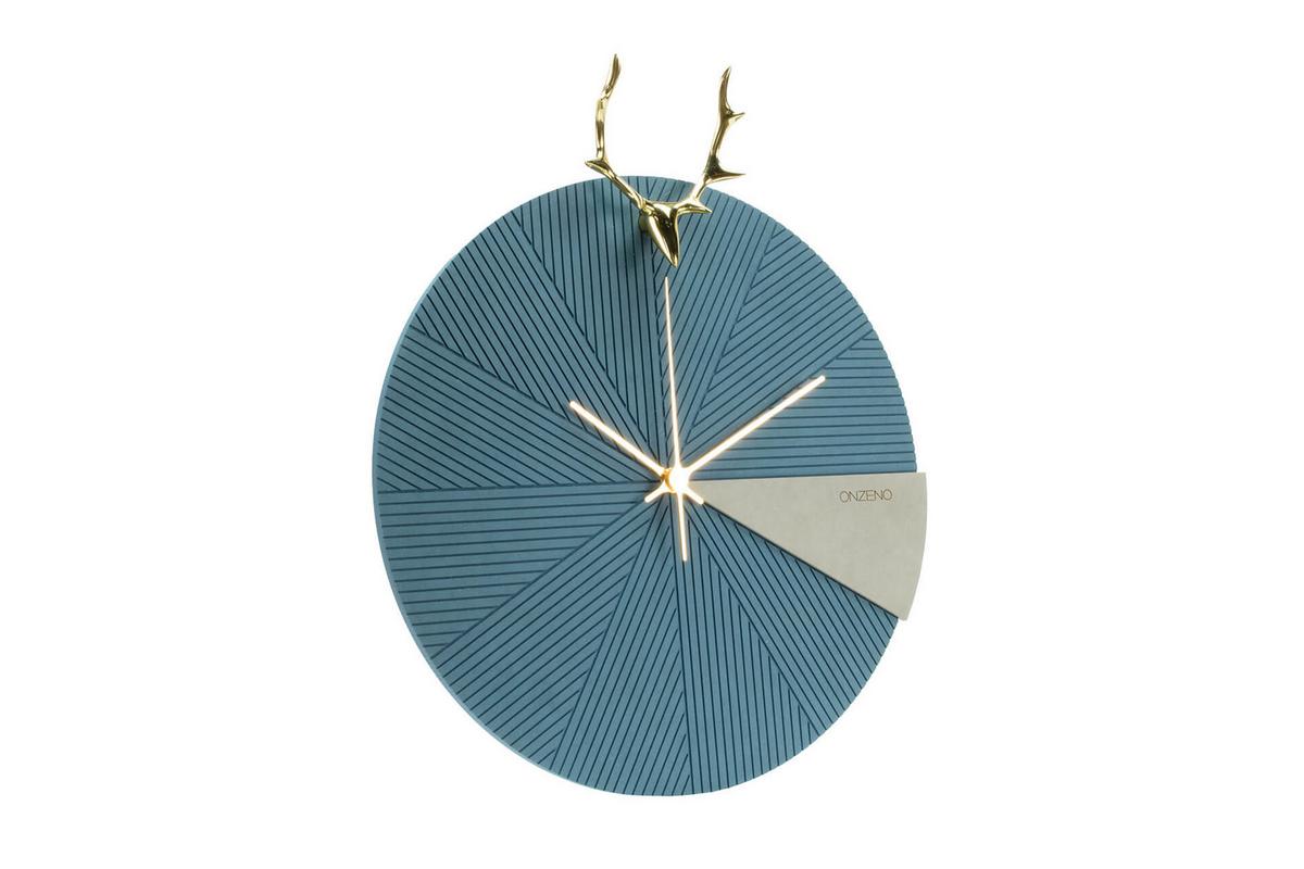 WANDUHR Design Petrol 40/47 cm - Petrol, Holzwerkstoff/Metall (40/47/2cm) - ONZENO