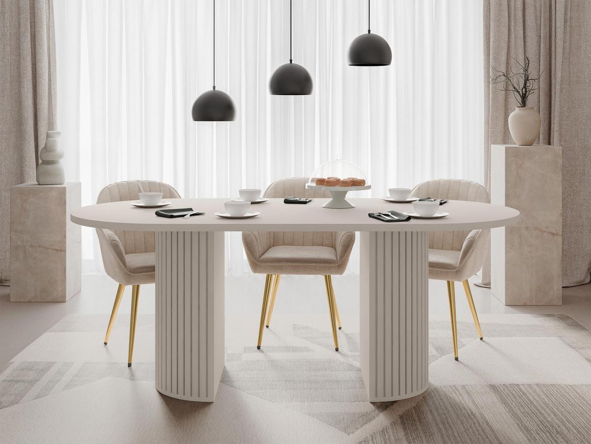 ESSTISCH Wotkon - Sandfarben, Holzwerkstoff (90/185/75cm) - MIRJAN24