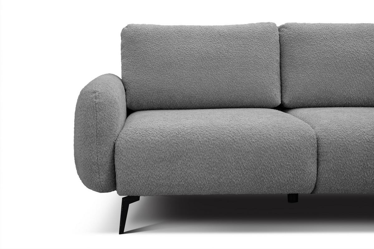 SOFA FEBE 3-Sitzer, grau - Schwarz/Grau, Holz/Textil (190/82/96cm) - Wozimo