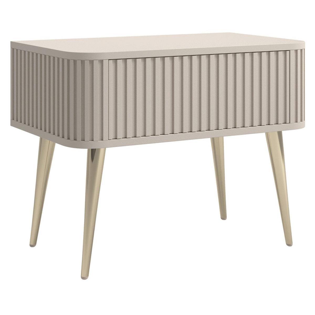 NACHTTISCH Ovarlo Greige 63 cm - Taupe/Goldfarben, Holzwerkstoff/Metall (63.2/49.2/38cm) - Selsey