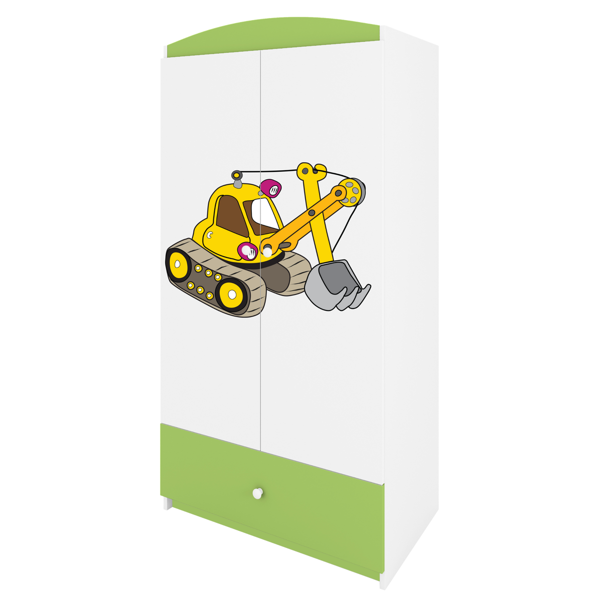 KINDERKLEIDERSCHRANK Excavator - Grün, Holzwerkstoff (90/175/52cm) - RAUMHIRSCH FURNITURE