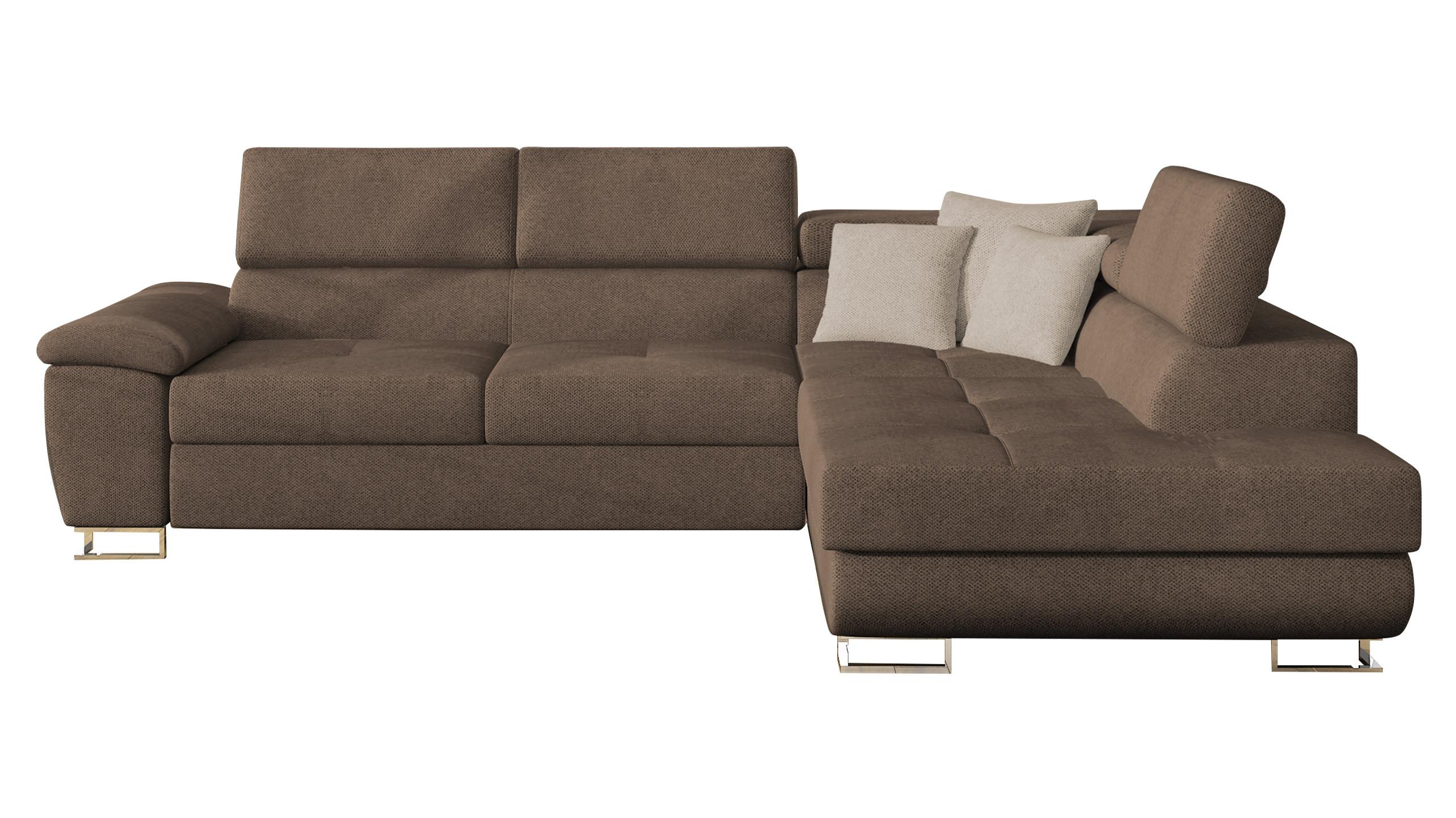 ECKSOFA Cotere, Seite: Rechts - Braun, Holz/Textil (270/202cm) - MIRJAN24