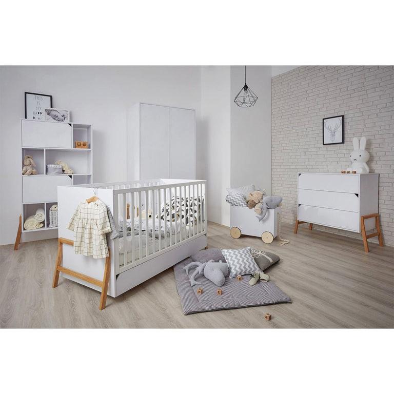 BABYZIMMER 3-teilig Weiß - Weiß, Holzwerkstoff (161/90/75cm) - Petits-meubles