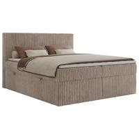 BOXBETT TILIANO 160/200 - Hellbraun Cord - H4 - Hellbraun, Textil (160/200cm) - MKS