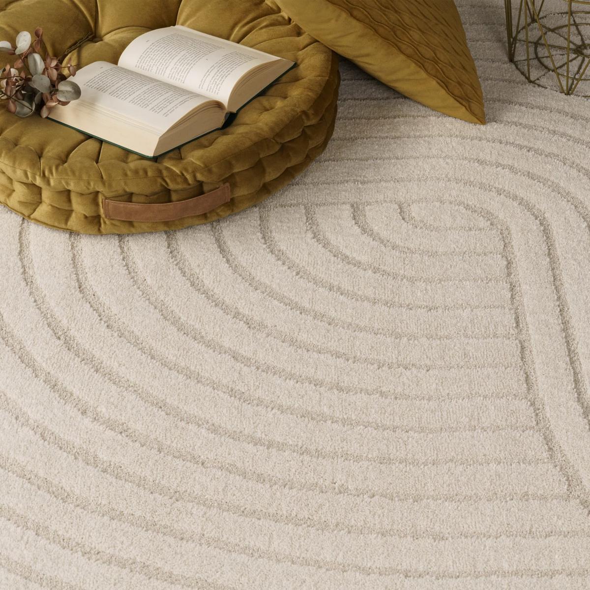 KURZFLORTEPPICH, einfarbig, Florhöhe 14 mm, Creme, 200 x 280 cm - Beige, Textil (280/200cm) - KADIMA DESIGN