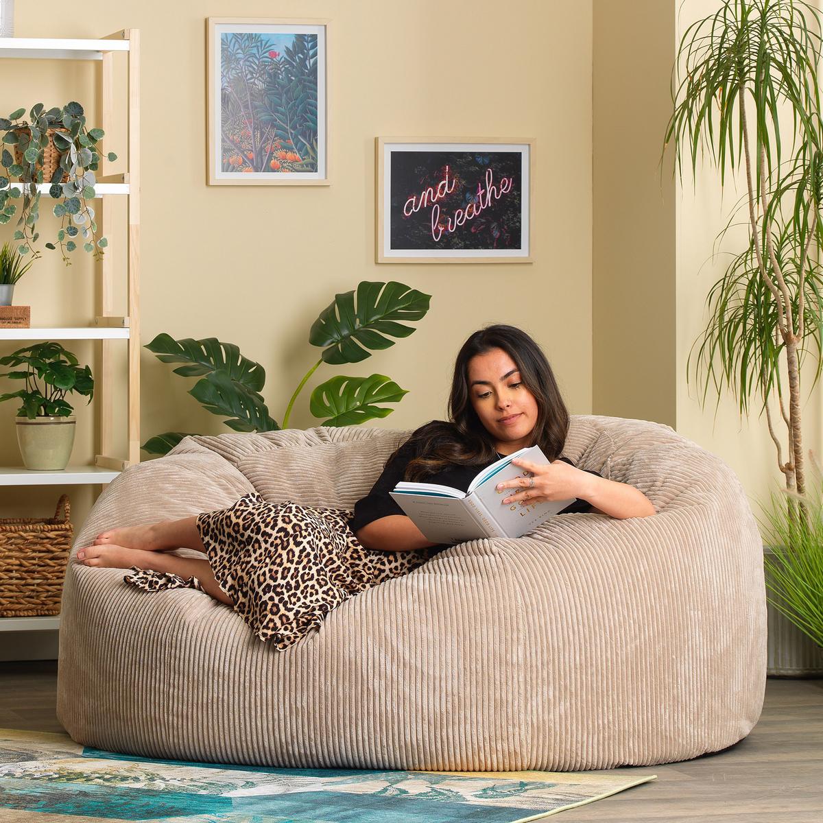 RIESENSITZSACK Flauschig Soul - Beige, Kunststoff (130/57/116cm) - icon