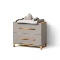 WICKELKOMMODE Mailo Cashmere/Artisan mit 2 Schubladen - Kaschmir/Eiche Artisan, Holzwerkstoff (108/98/70cm) - Livinity®