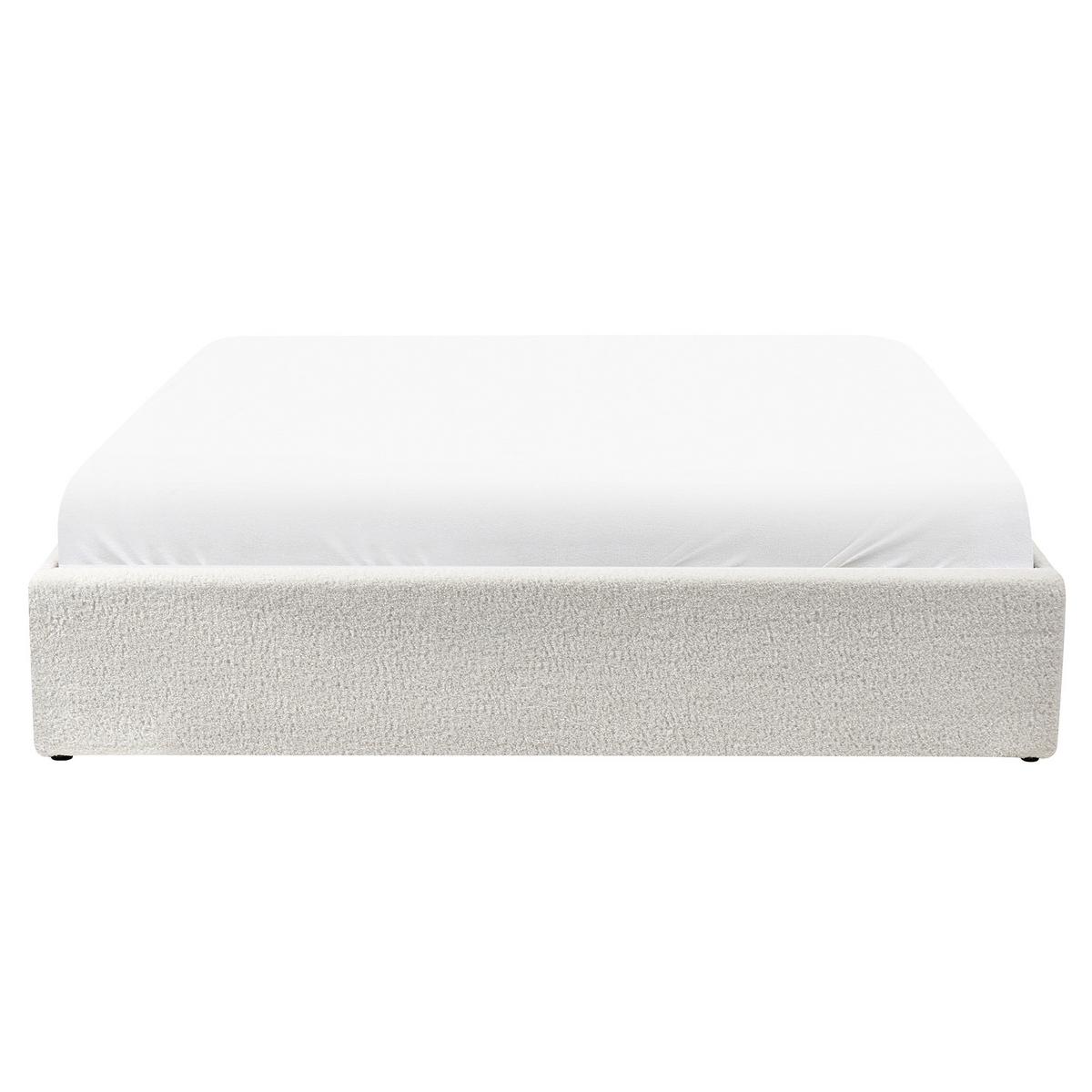 BETT mit Stauraum 160/200 cm Cremeweiß Dinan - Weiß, Textil (160/200cm) - Beliani