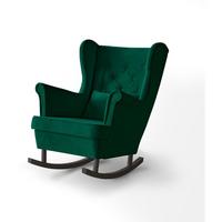 SCHAUKELSTUHL Fabio grün mit Wenge Beinen - Wengefarben/Dunkelgrün, Textil (82/103/108cm) - Beautysofa