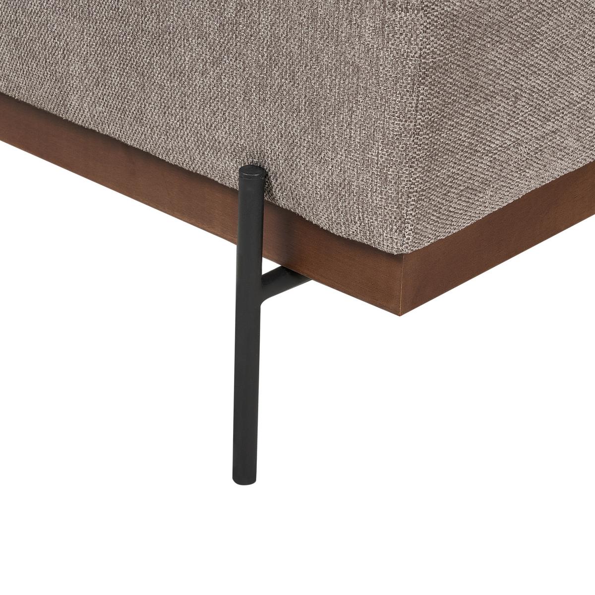 3-SITZER-ECKSOFA hellbraun linksseitig Mariferd - Hellbraun/Dunkelbraun, Textil (316/146cm) - Beliani