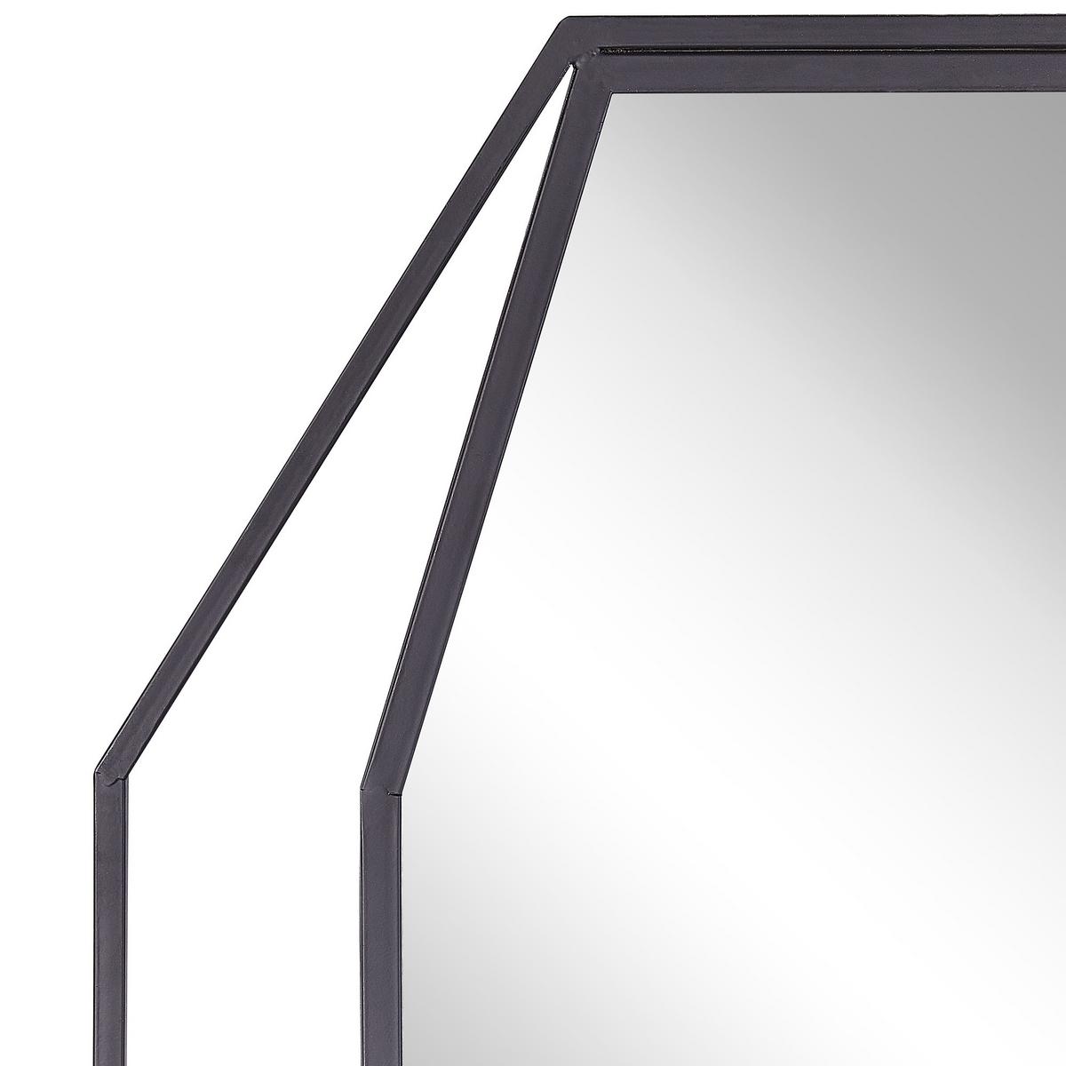 WANDSPIEGEL graphitgrauachteckig 80/60 cm Nire - Grau, Metall (60/80/3cm) - Beliani