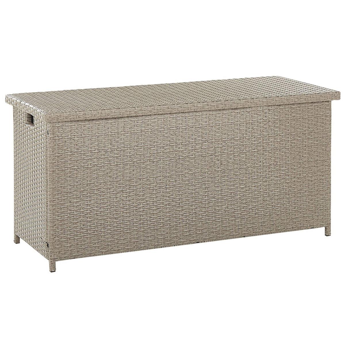 AUFLAGENBOX Rattan taupe 126/46 cm Modena - Beige/Schwarz, Kunststoff (126/63/46cm) - Beliani