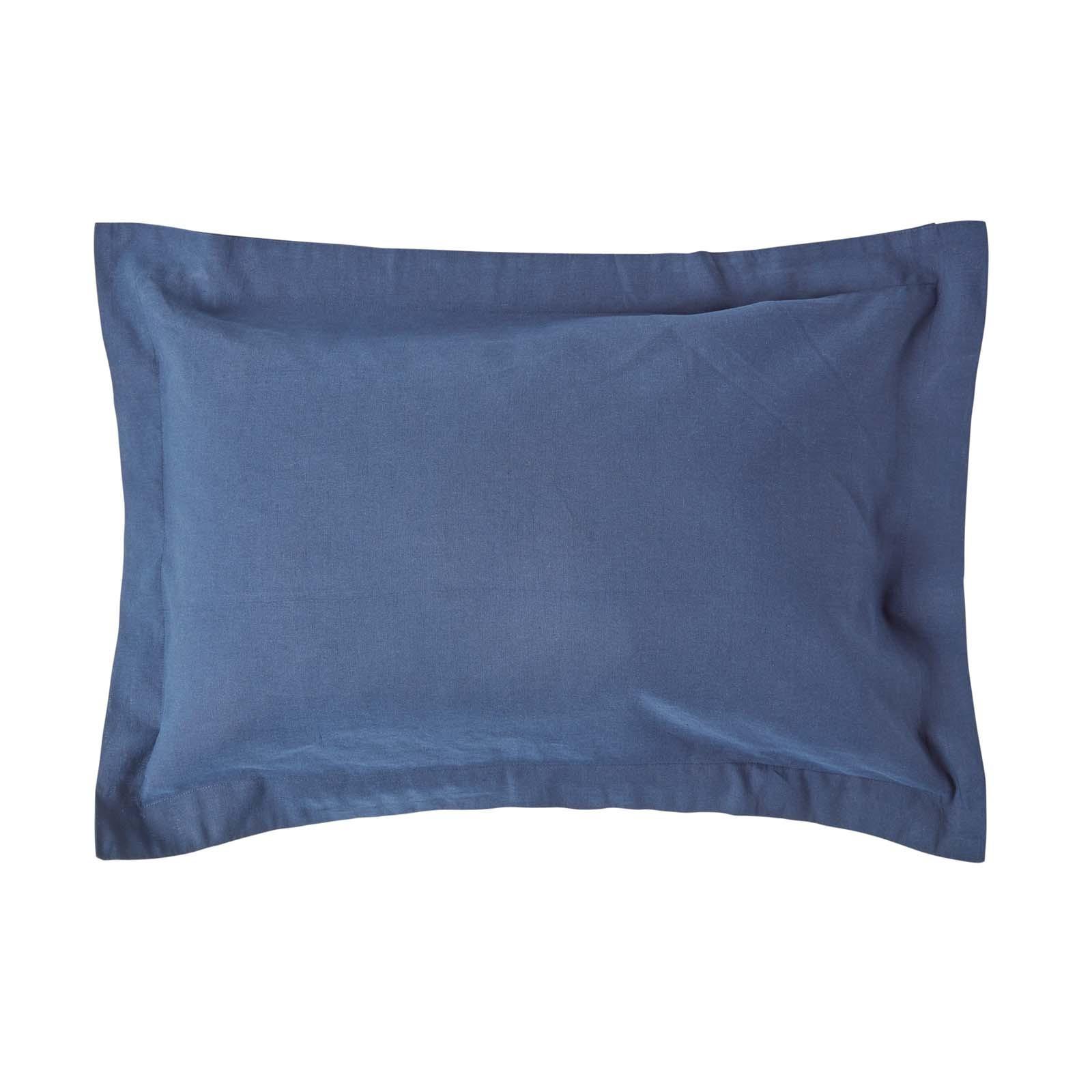 KISSENBEZUG Leinen mit Stehsaum - Dunkelblau, Textil (48/74cm) - Homescapes