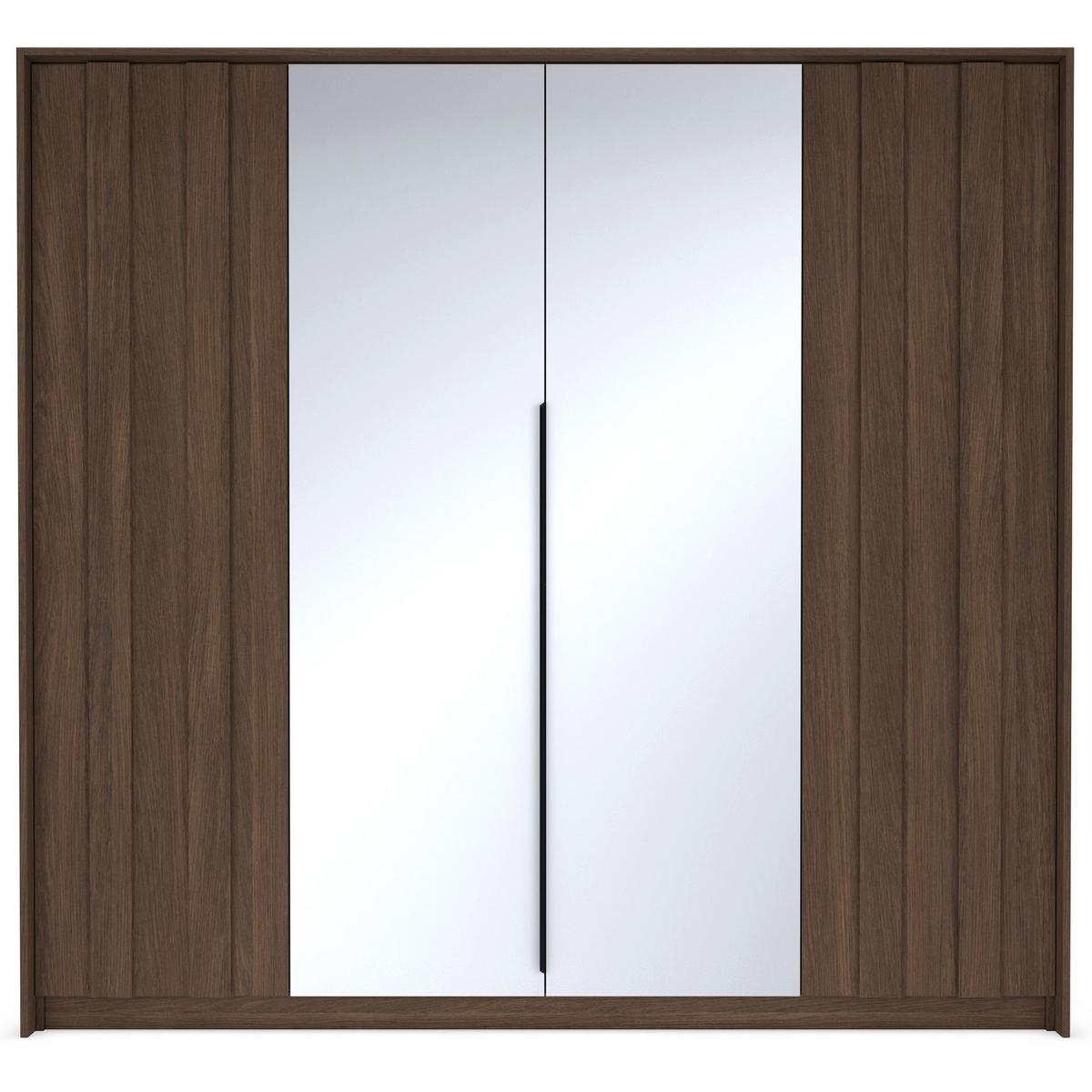 KLEIDERSCHRANK Amaro 223 cm - Eichefarben/Schwarz, Holzwerkstoff/Metall (223.2/210/59.6cm) - Selsey