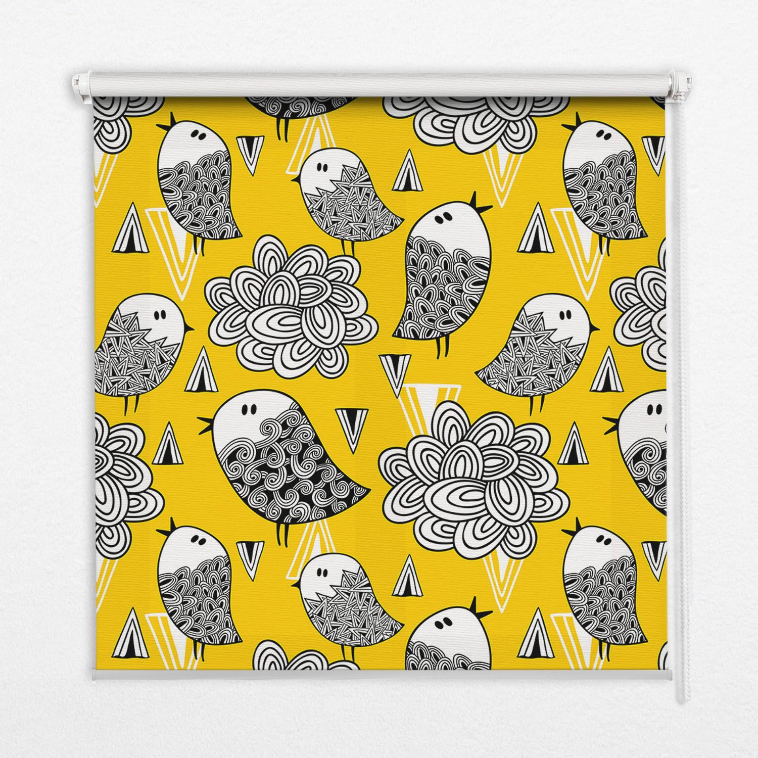 INNENROLLO - Fensterrollo - Rollo - 80x180 cm - Vögel - Grau, Kunststoff (80/180/0.5cm) - TULUP