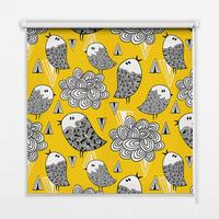INNENROLLO - Fensterrollo - Rollo - 80x180 cm - Vögel - Grau, Kunststoff (80/180/0.5cm) - TULUP