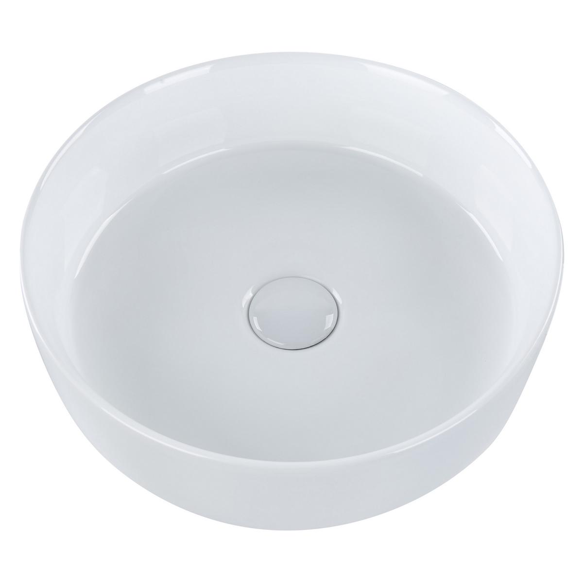 AUFSATZWASCHBECKEN 36 cm Calig - Weiß, Keramik (36/12/36cm) - Beliani