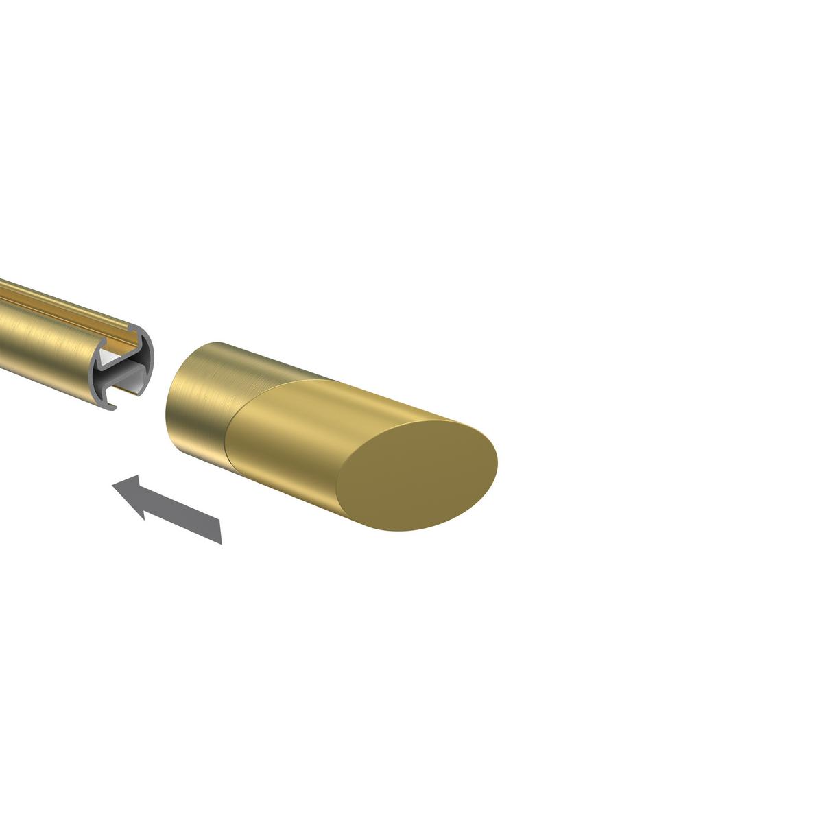ENDSTÜCKE FÜR GARDINENSTANGEN 20 mm Ø, Verano Messing-Optik/Satin-Gold, Packung 2 Stück - Messingfarben/Goldfarben, Metall (6.1/2.5/2.5cm) - INTERDECO