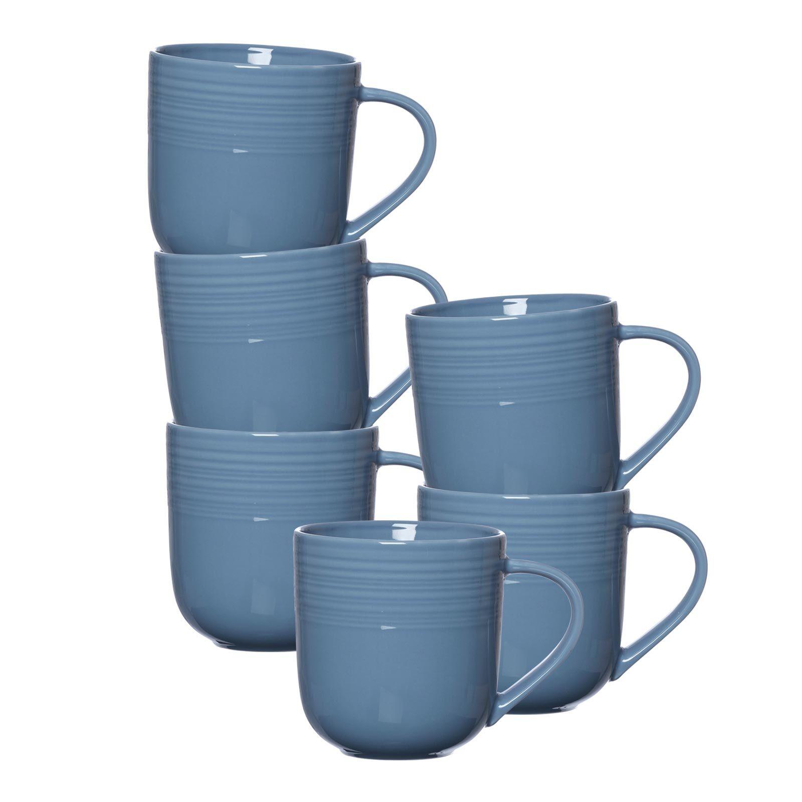 KAFFEEBECHER Levi Blau 400 ml 6er Set - Blau, Keramik (0.4L) - Ritzenhoff Breker