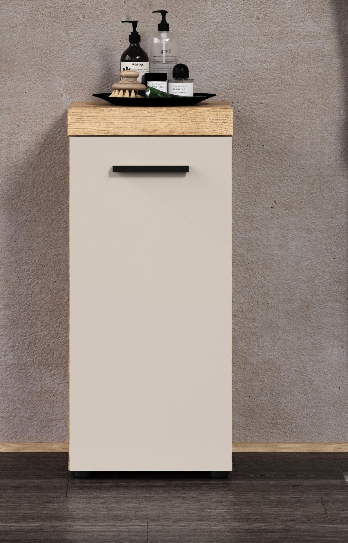 KOMMODE Kaschmir, Evoke Eiche 36 x 81 cm, Badschrank in modernem Design - Kaschmir/Eichefarben, Holzwerkstoff/Kunststoff (36/81/31cm) - Top.Furn